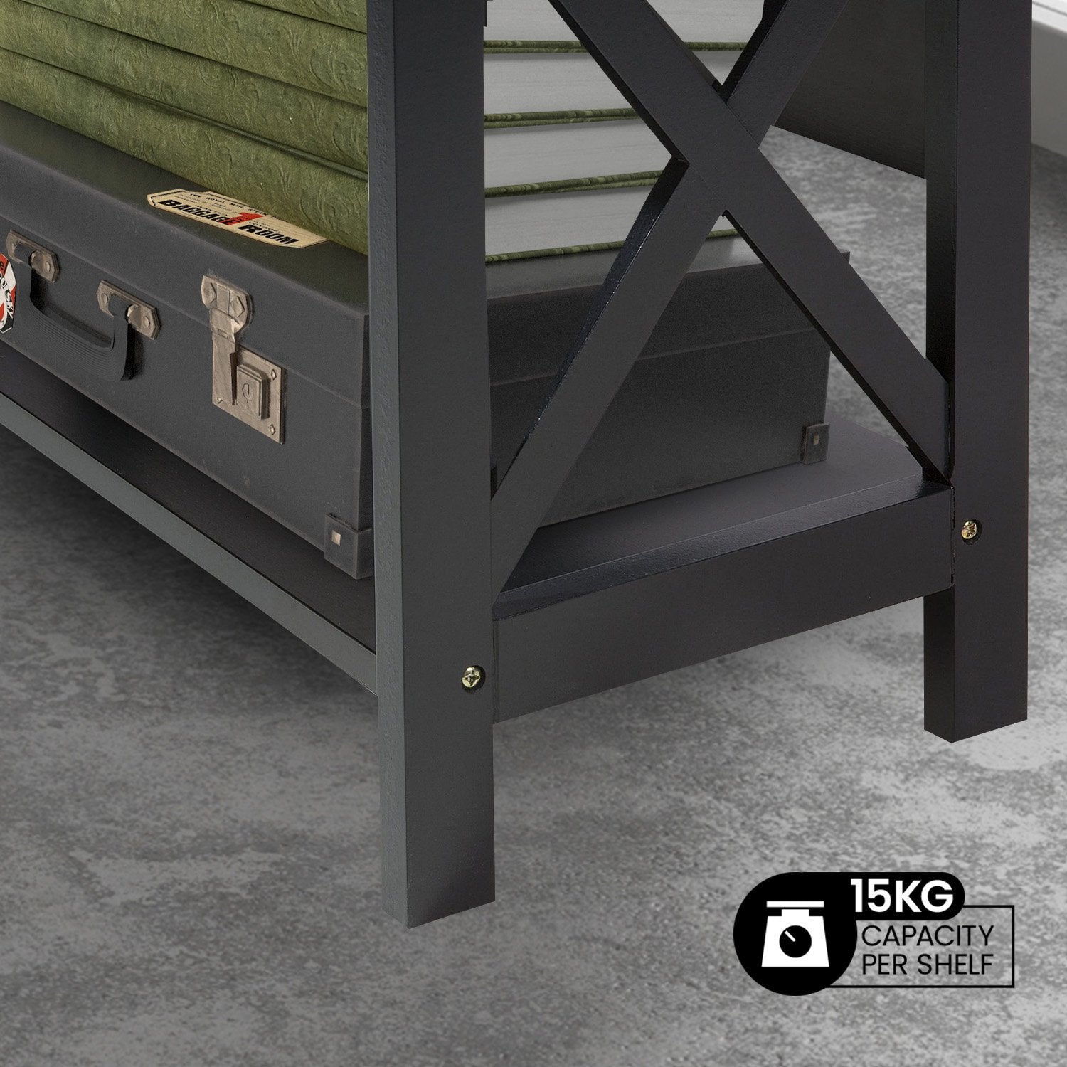 Sarantino Daphne 5-tier Cross Panel Bookshelf 9