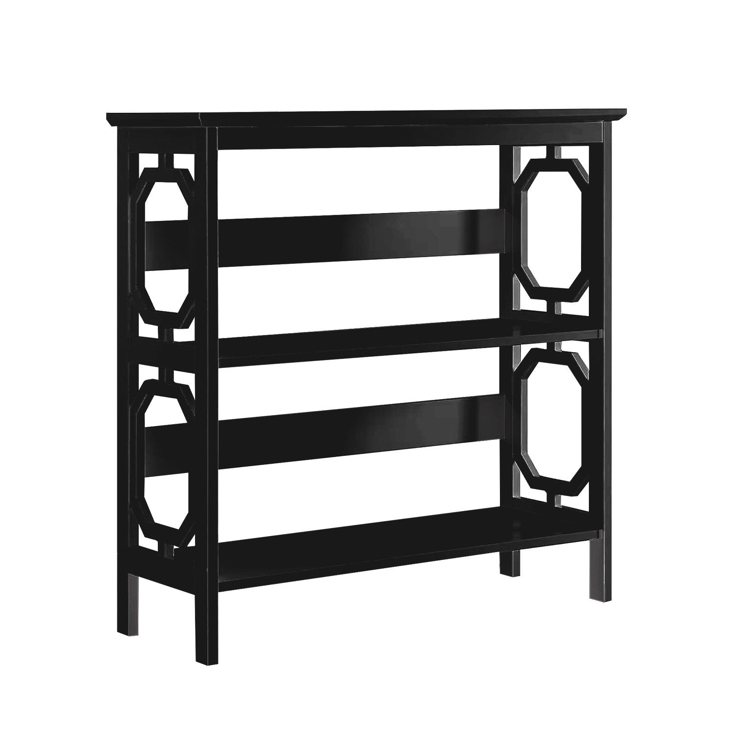 Sarantino Laurel 3-Tier Bookshelf Display Rack in Black