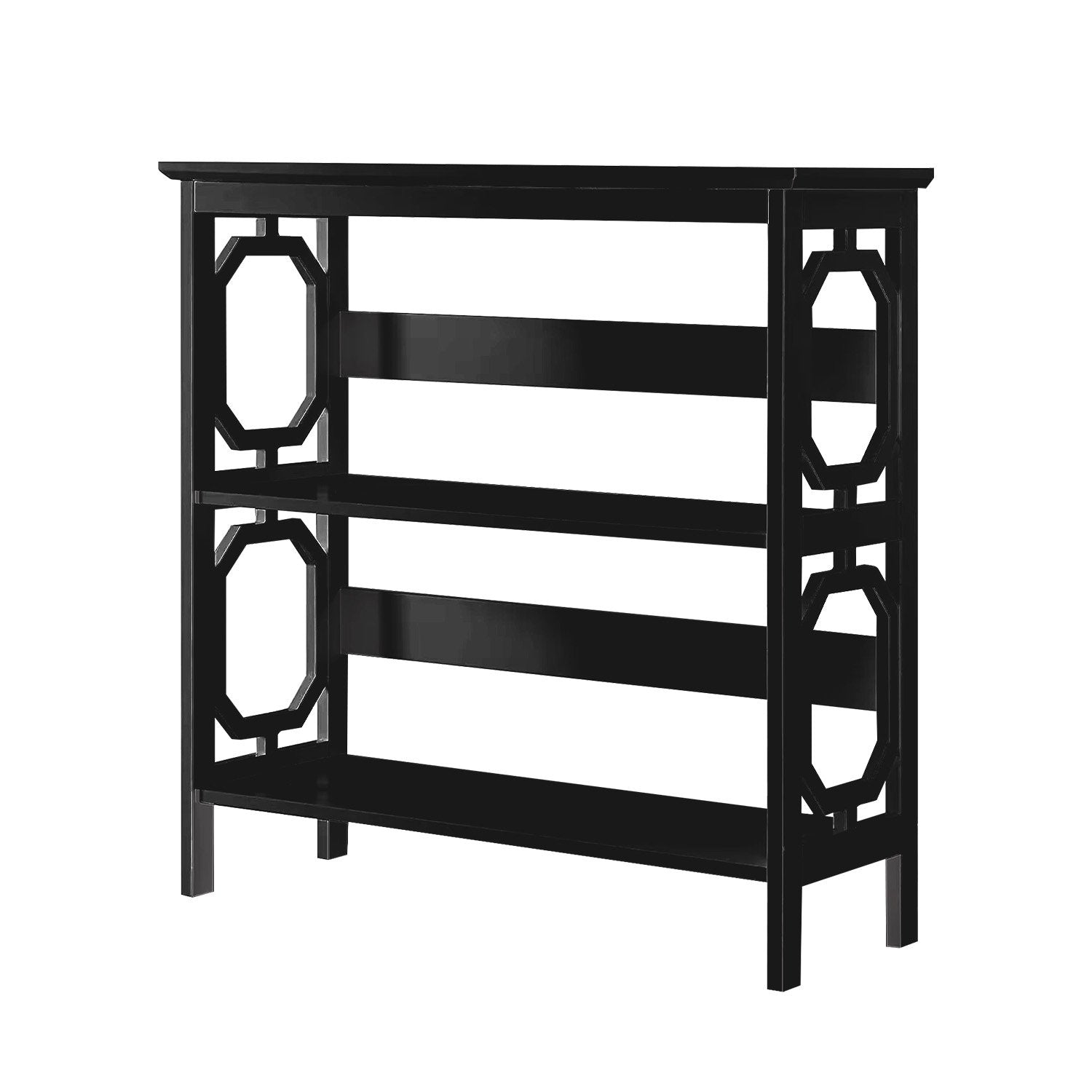Sarantino Laurel 3-Tier Bookshelf Display Rack in Black 3