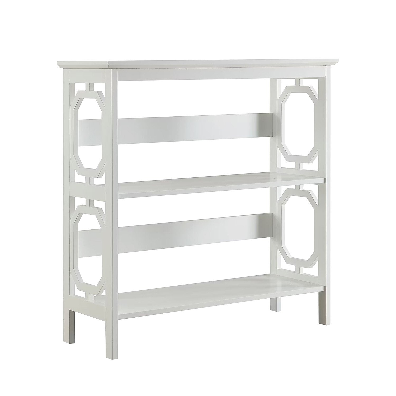 Sarantino Laurel 3-Tier Bookshelf Display Rack in White