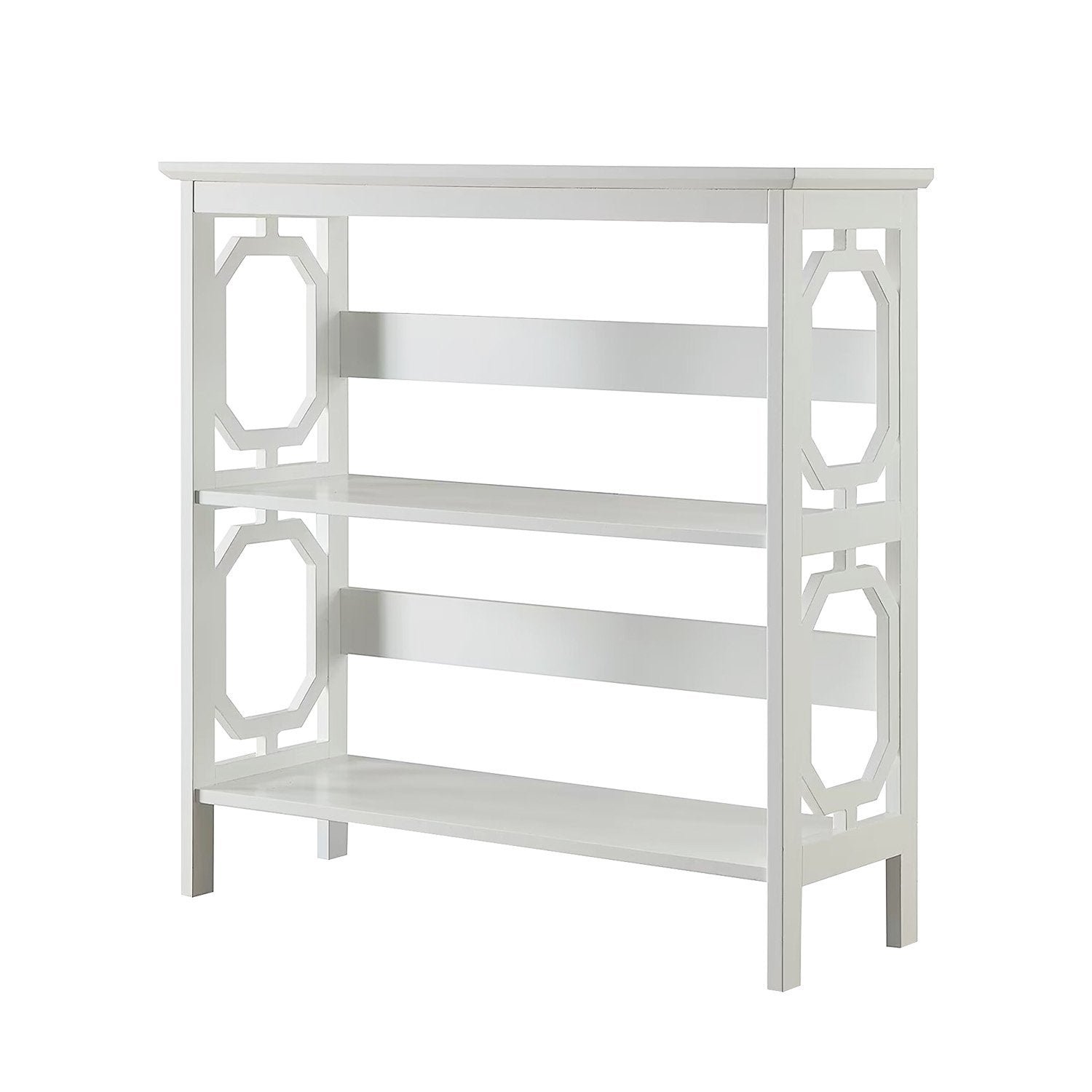 Sarantino Laurel 3-Tier Bookshelf Display Rack in White 3