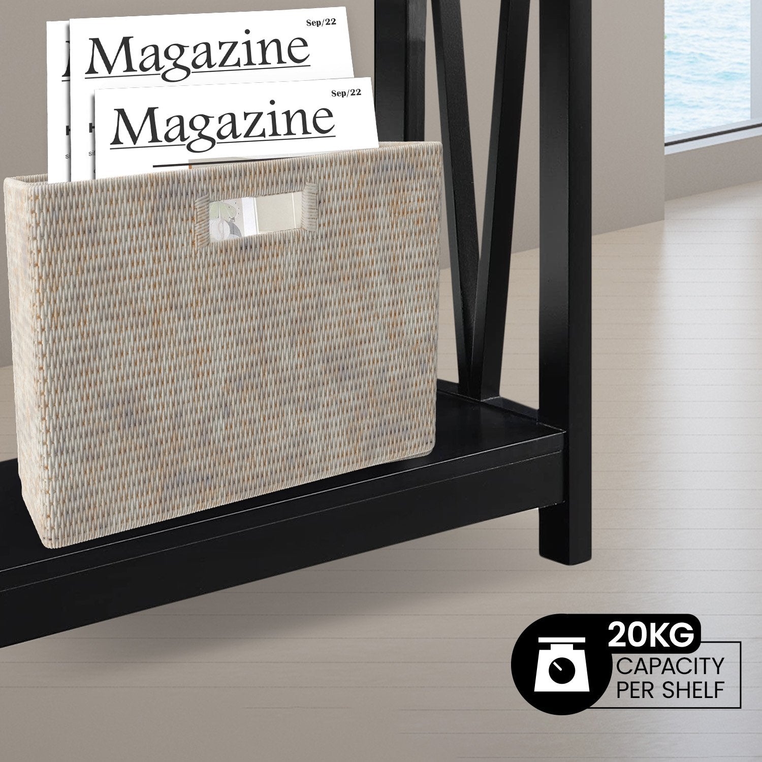 Sarantino Cielo 2-Tier Console Table Dark Walnut 7