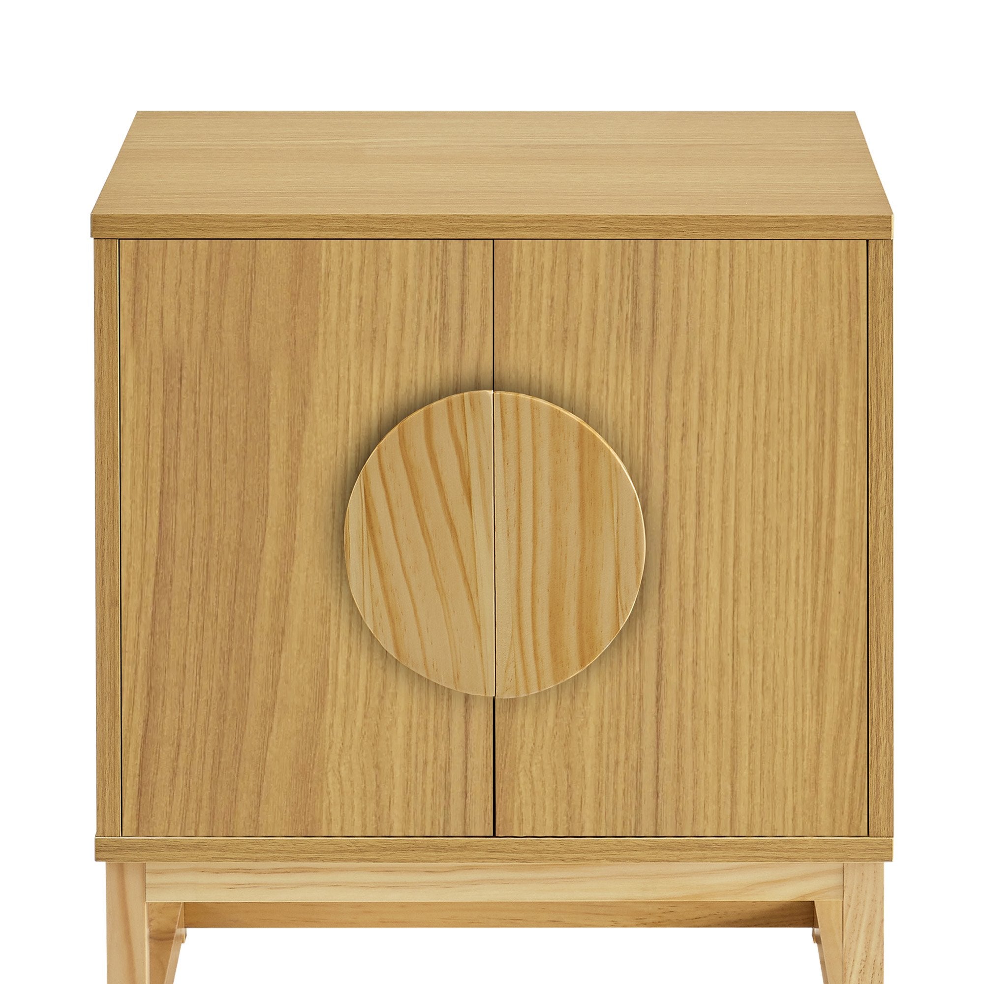 Sarantino Luca Bedside Table Split Door Night Stand - Natural 5