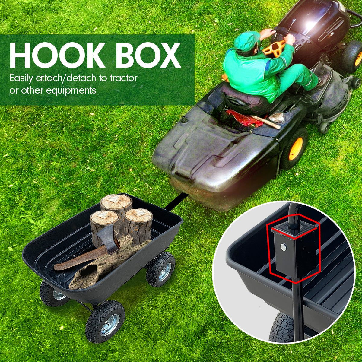 Kartrite Garden Dump Cart Dumper Wagon Carrier Wheel Barrow  125L 8