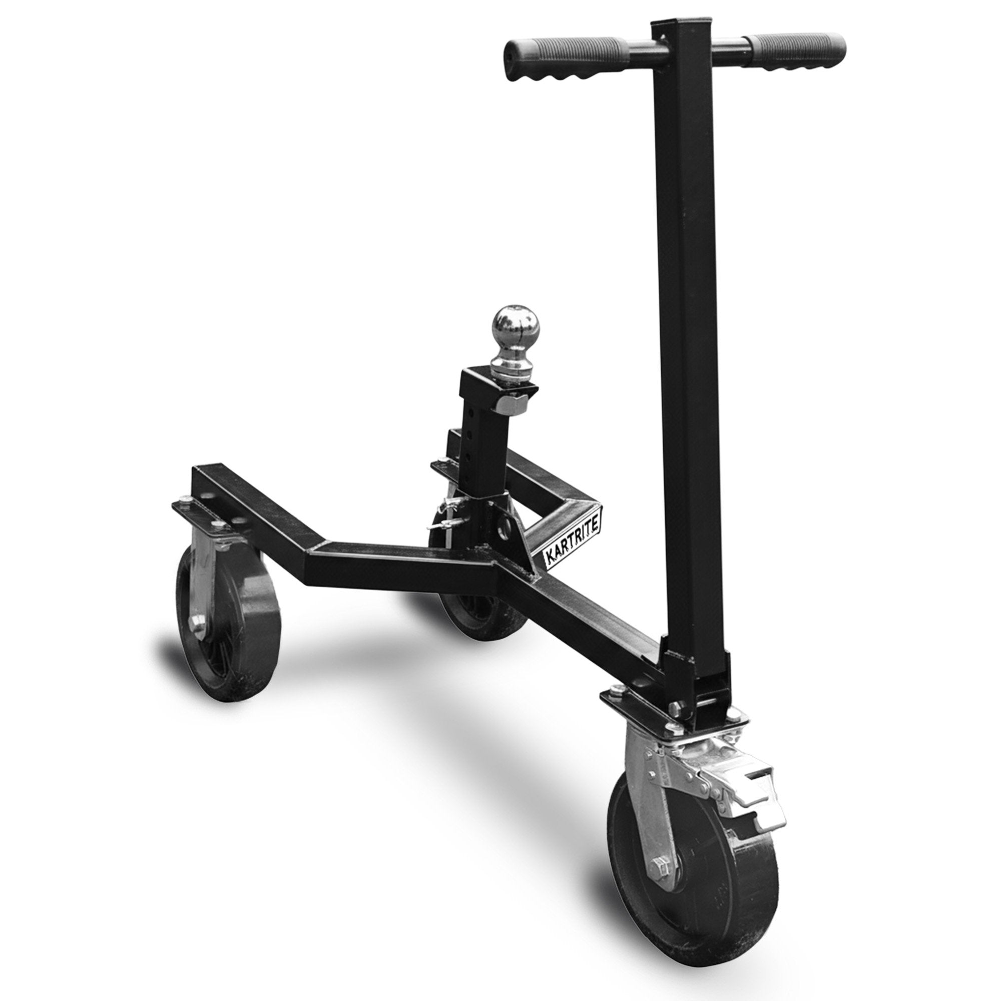 Kartrite Trailer Dolly Adjustable 2in Hitch Ball 1500kg Tongue Weight Capacity w/8in Swivel Wheels Steel Trailer Mover 9