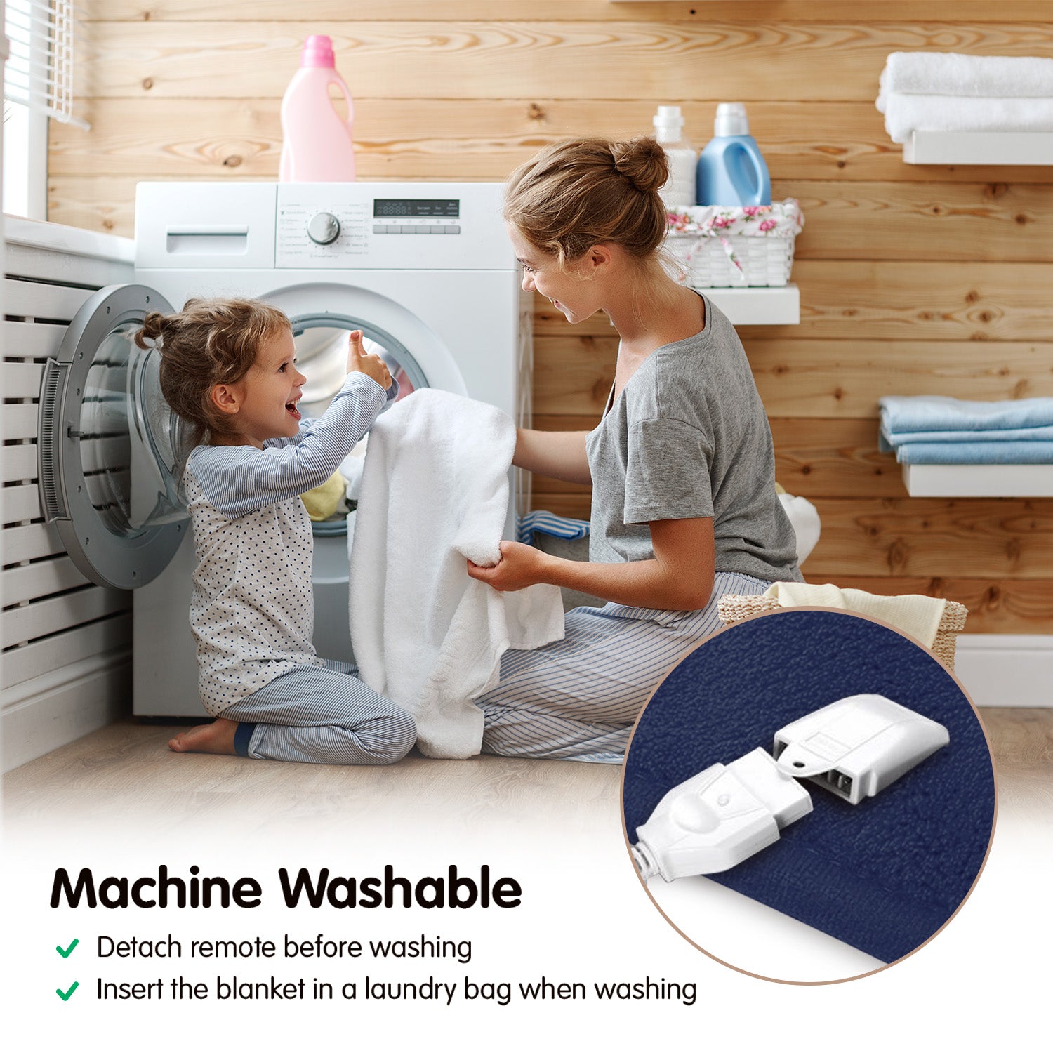 Laura Hill Heated Electric Blanket Coral Warm Fleece Winter Blue 5