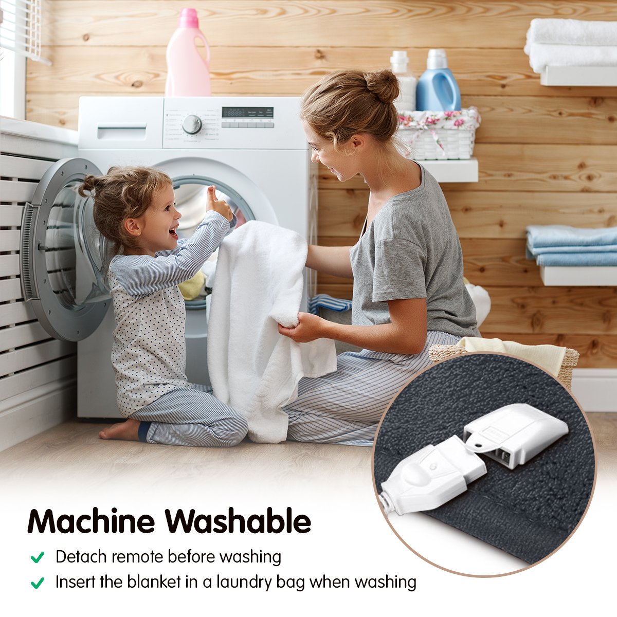 Laura Hill Heated Electric Blanket Throw Rug Coral Warm Fleece Grey 5