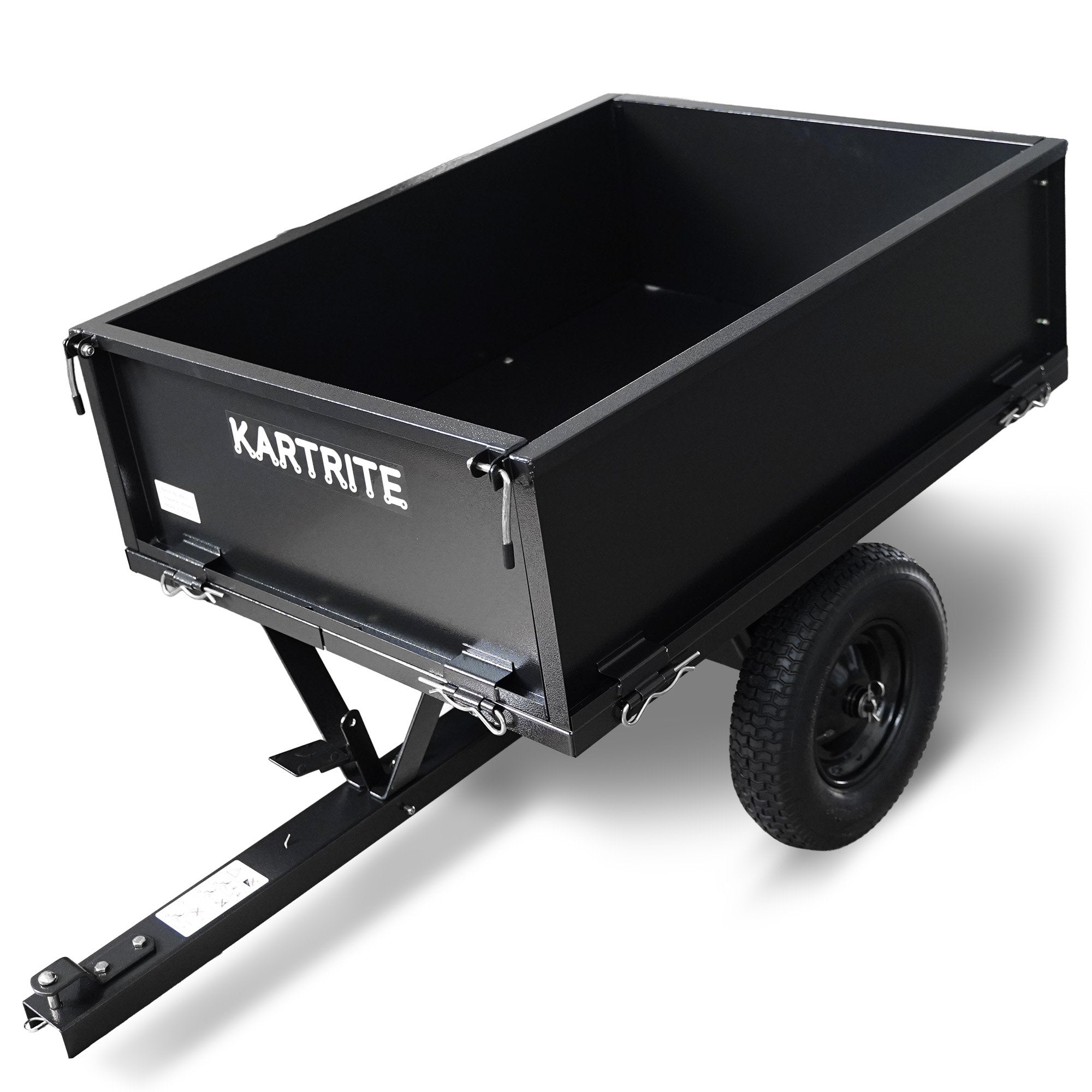 Kartrite Heavy Duty Dump Cart 270kg Capacity Pneumatic Tyres Quick Release Pedal Removable Tailgate Trailer for Garden 4