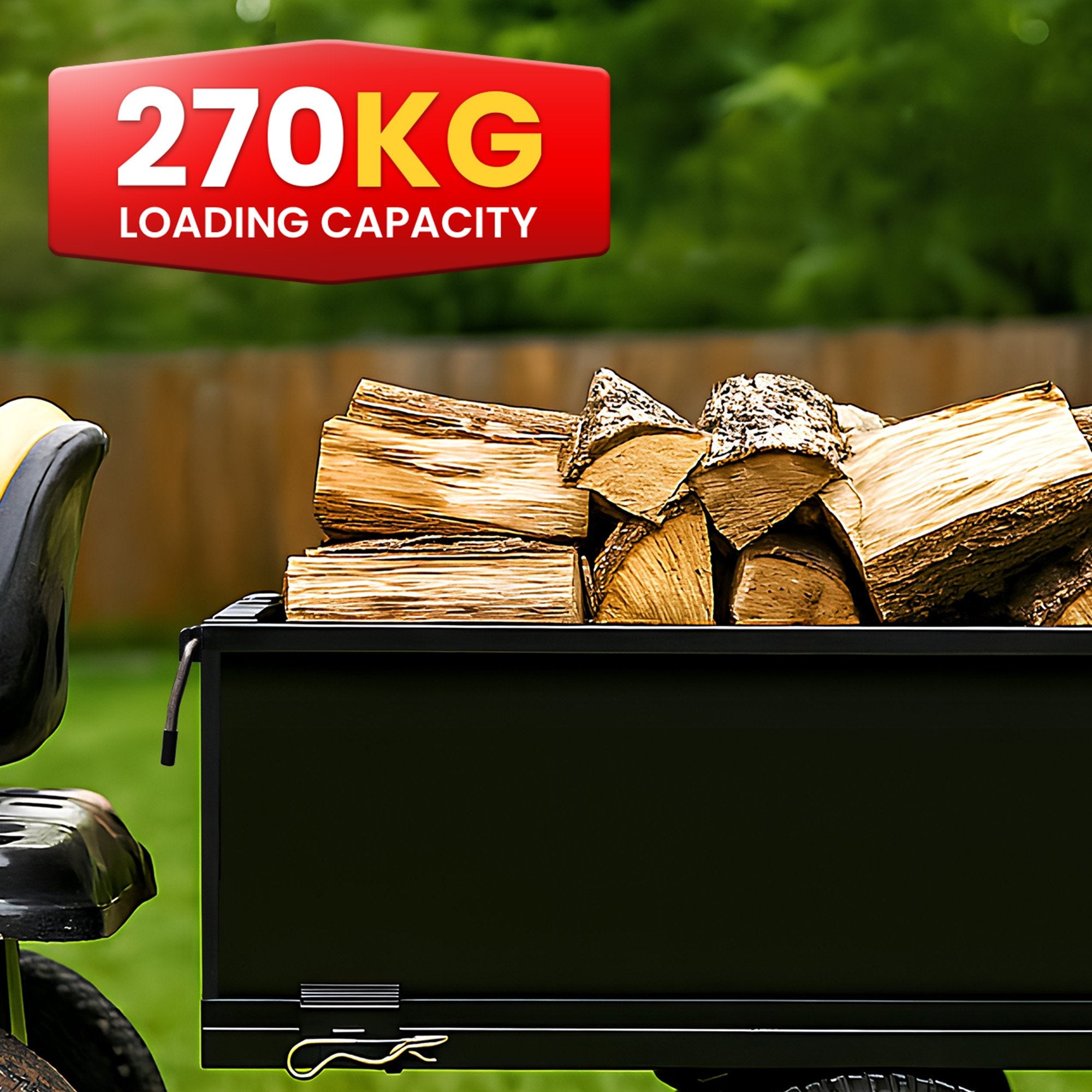 Kartrite Heavy Duty Dump Cart 270kg Capacity Pneumatic Tyres Quick Release Pedal Removable Tailgate Trailer for Garden 8