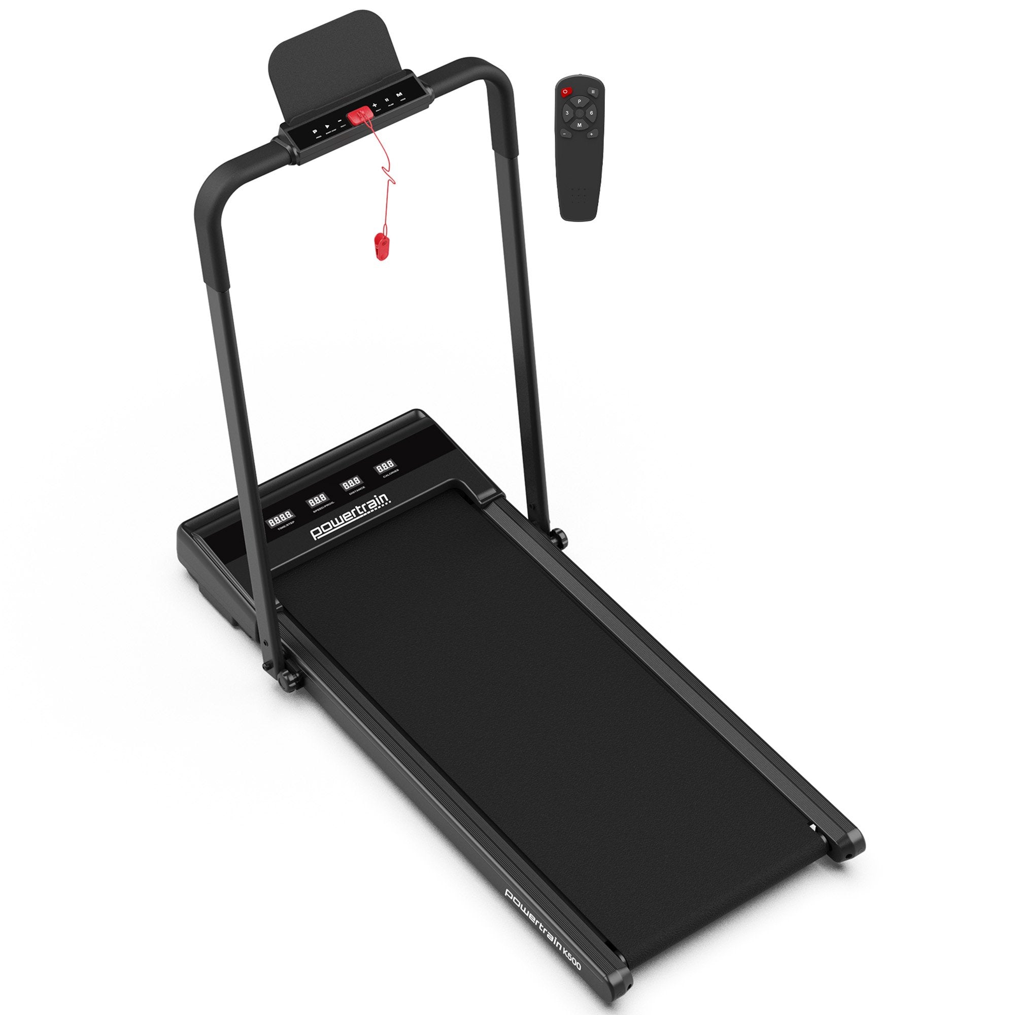Powertrain K500 Walking Pad Treadmill 2 in 1 Foldable Walking & Running Machine w/2.5HP Motor Dual LED Displays 2 Level 5