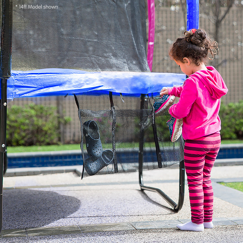 Kahuna 12ft Outdoor Trampoline Kids Children With Safety Enclosure Pad Mat Ladder Basketball Hoop Set - Rainbow 5