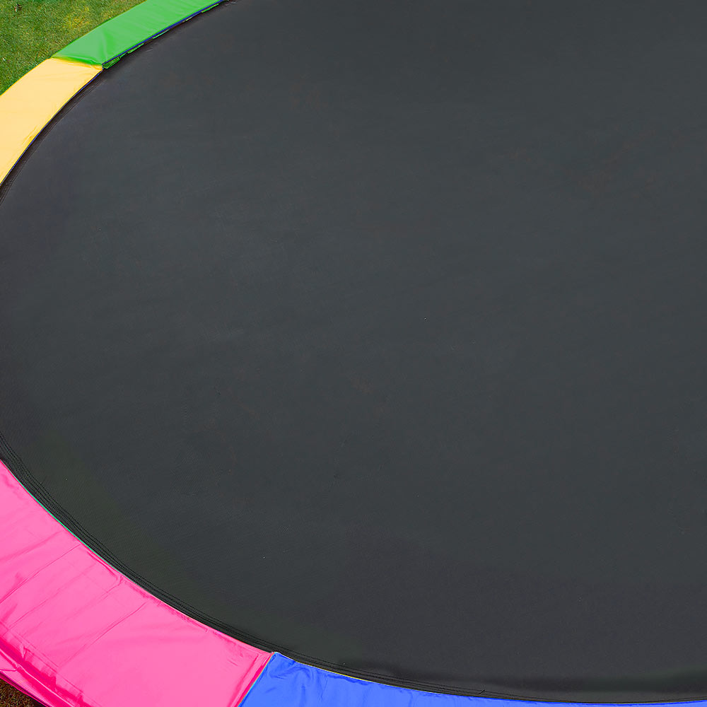 Kahuna 12ft Outdoor Trampoline Kids Children With Safety Enclosure Pad Mat Ladder Basketball Hoop Set - Rainbow 7