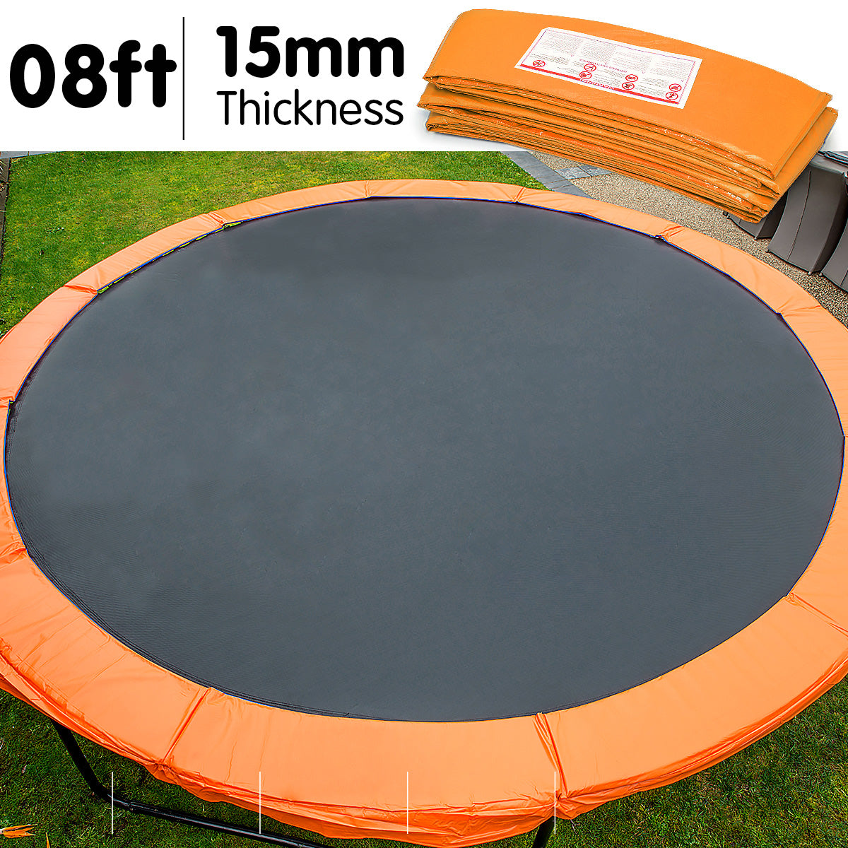 Kahuna 8ft Trampoline Replacement Pad Round - Orange 3