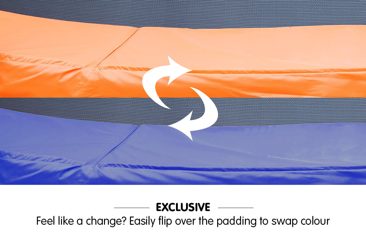 Kahuna 10ft Trampoline Reversible Replacement Pad Round - Orange/Blue 3