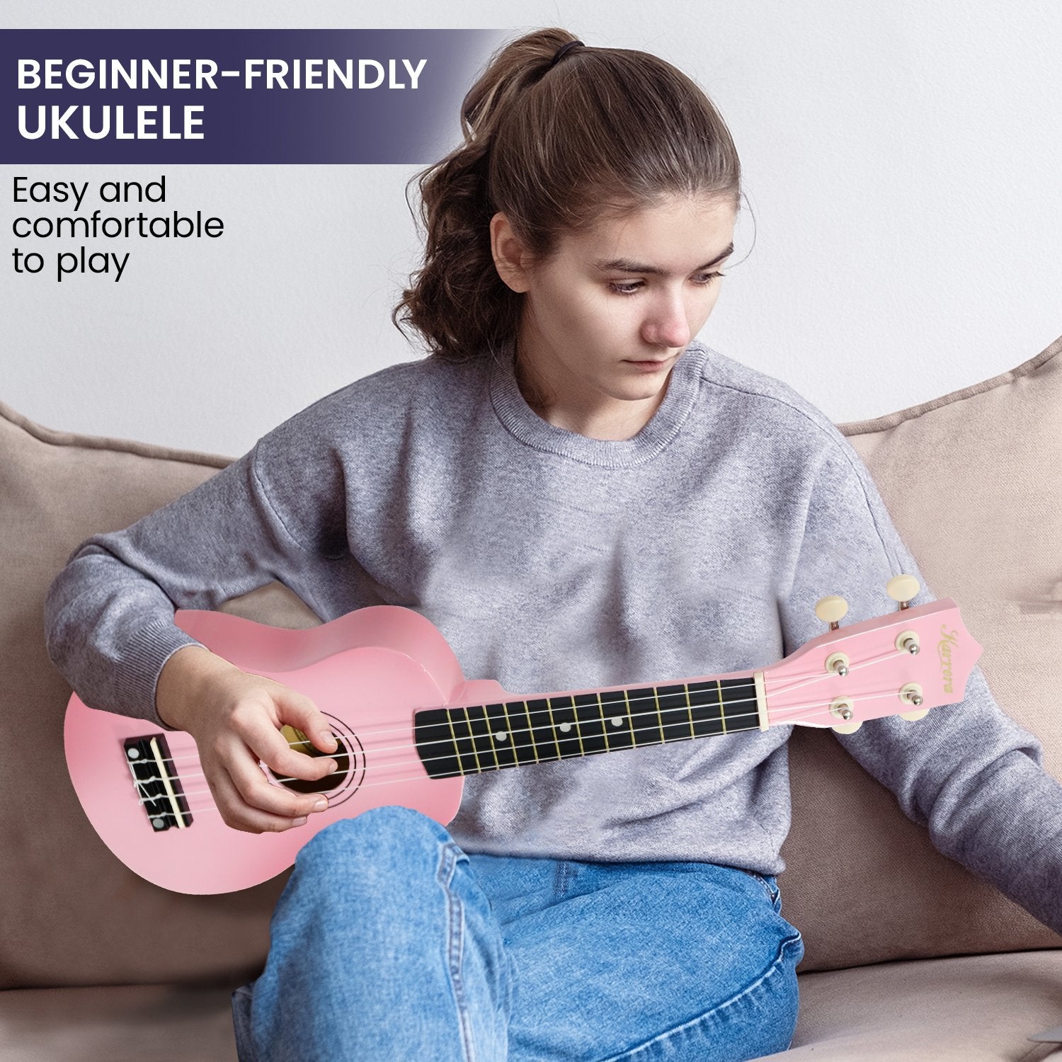 Karrera 21in Ukulele - Pink 6