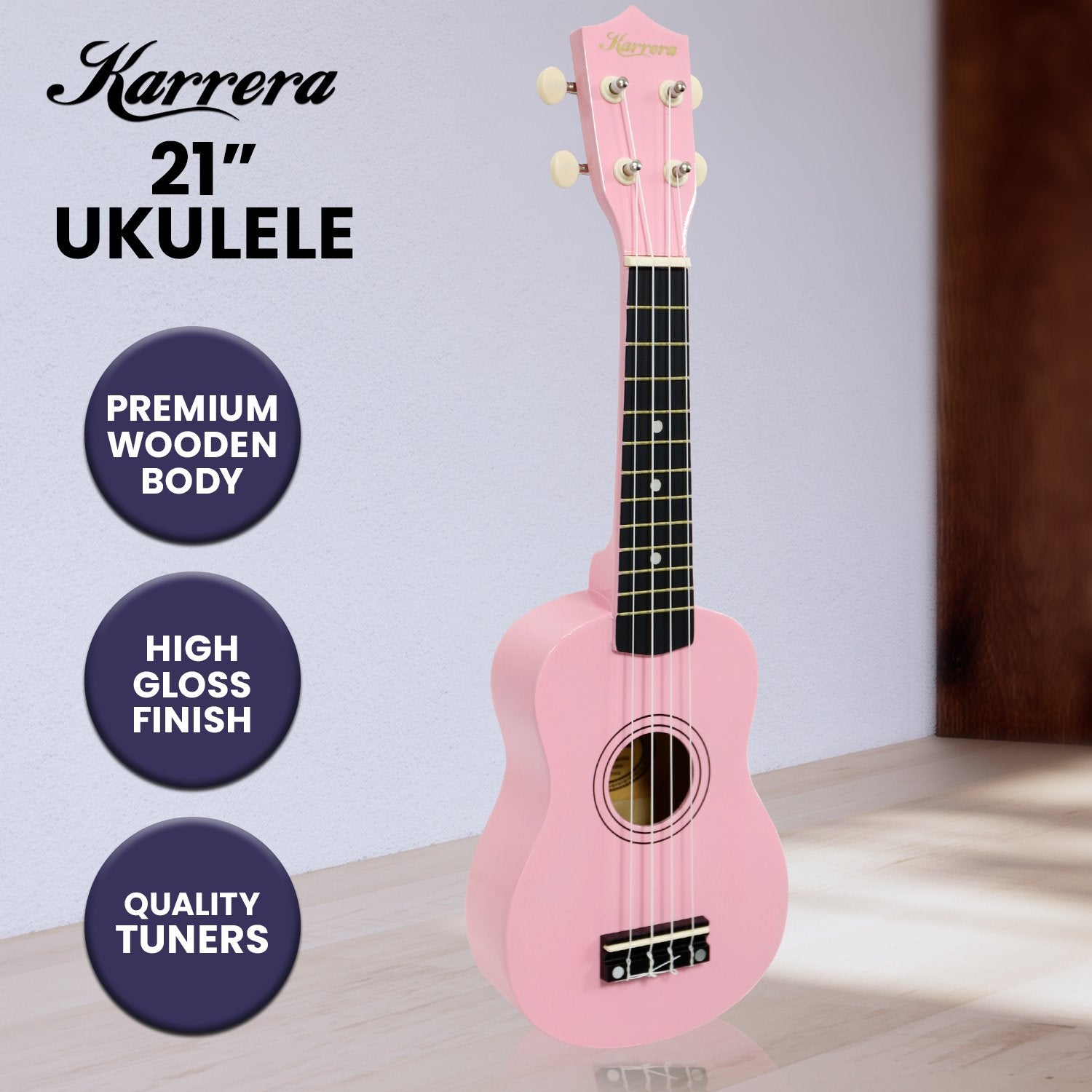 Karrera 21in Ukulele - Pink 7