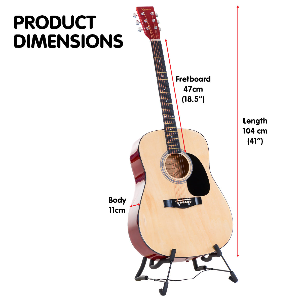 Karrera 41in Acoustic Wooden Guitar String Music Instrument 5