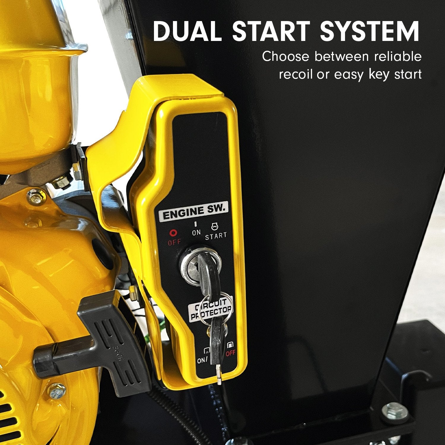 Ducar 89mm Key Electric Start Wood Chipper 420cc 15hp 4-stroke Engine Unleaded Petrol Garden Shredder Mulcher Grinder - 601c Black 6