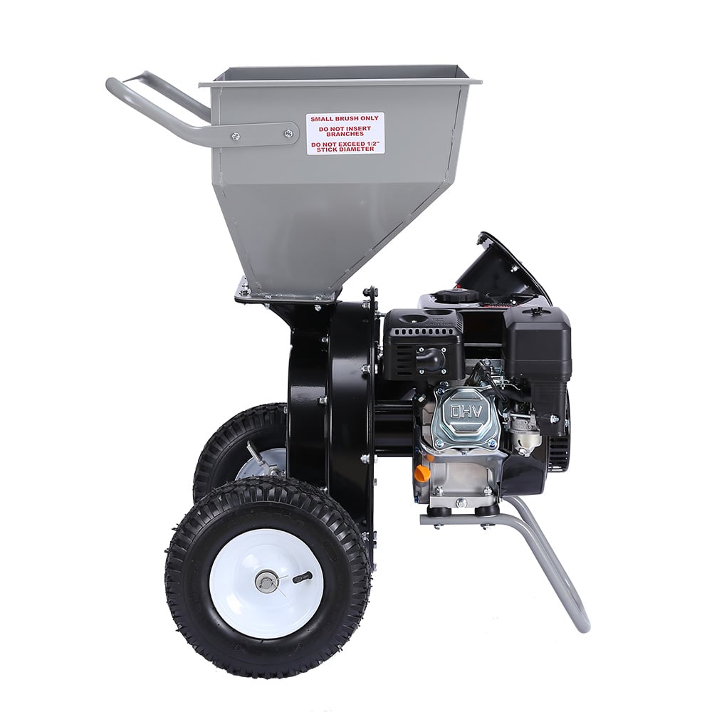 Ducar Wood Chipper Shredder Mulcher Garden 8hp Petrol Motor Upright Grinder - Silver 5