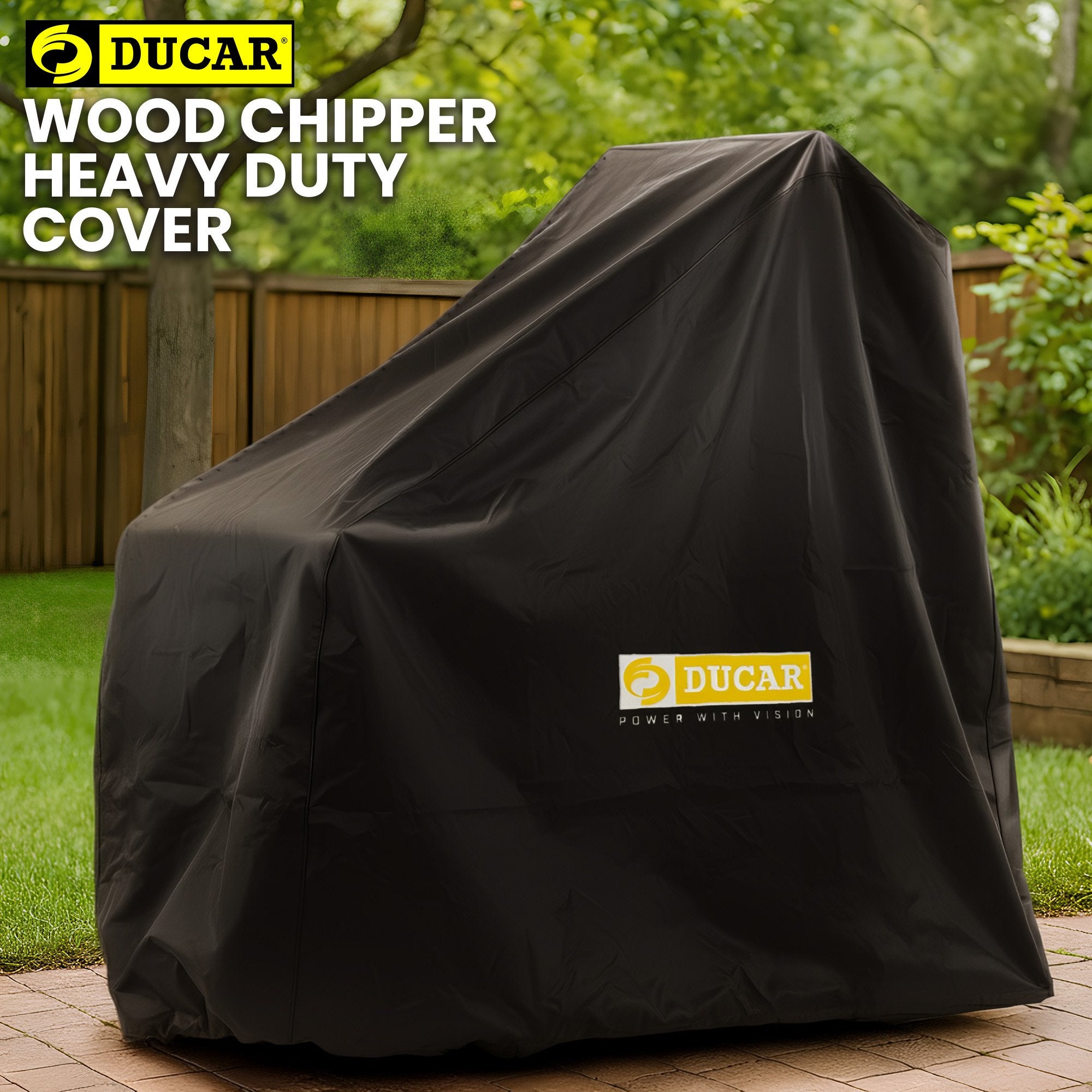 Ducar Wood Chipper Shredder Mulcher Garden 8hp Petrol Motor Upright Grinder - Yellow 3