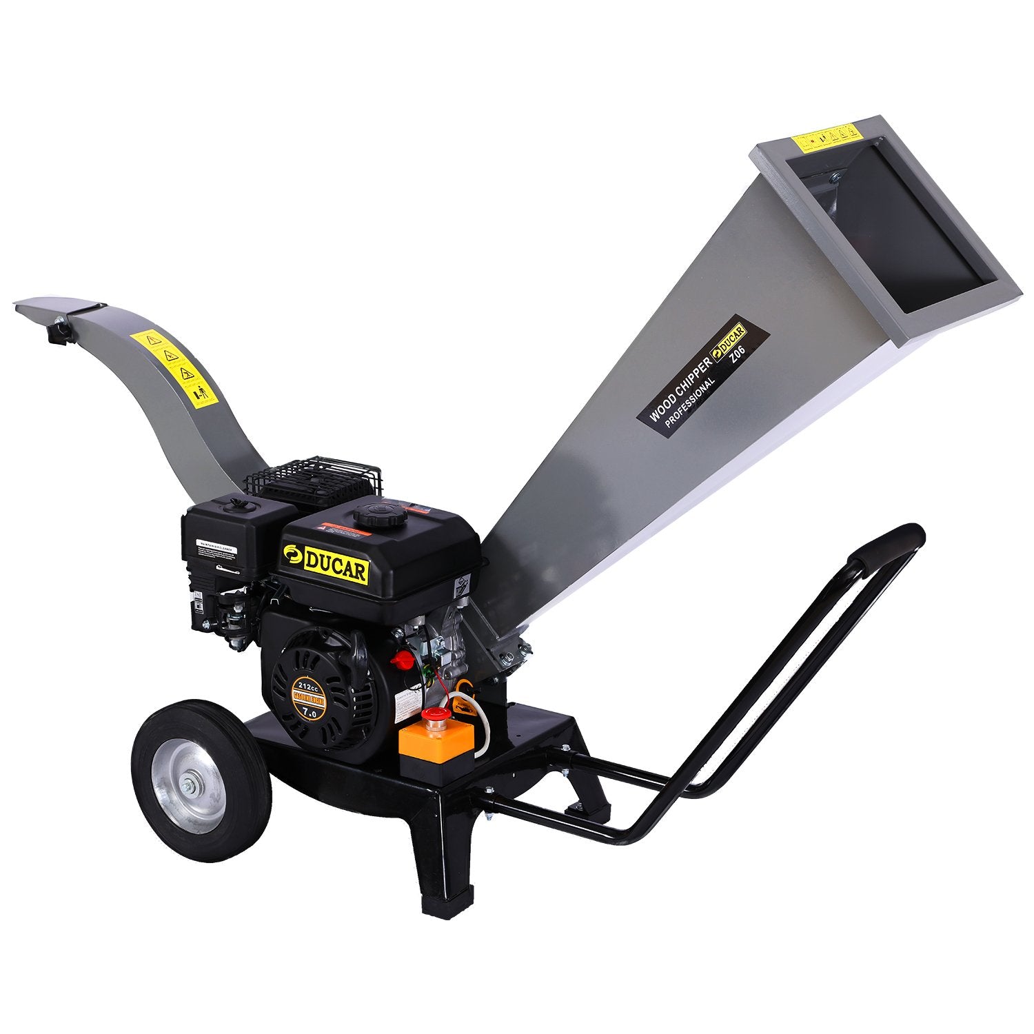 Ducar 7hp Wood Chipper Shredder Mulcher Grinder Petrol Silver 3