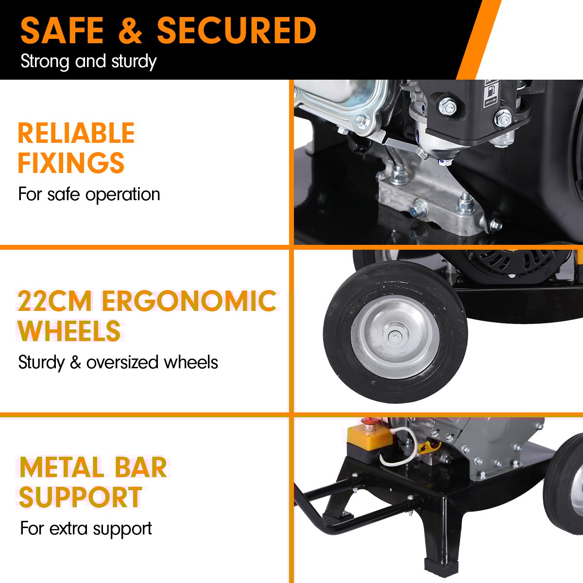 Ducar 7hp Wood Chipper Shredder Mulcher Grinder Petrol Silver 7