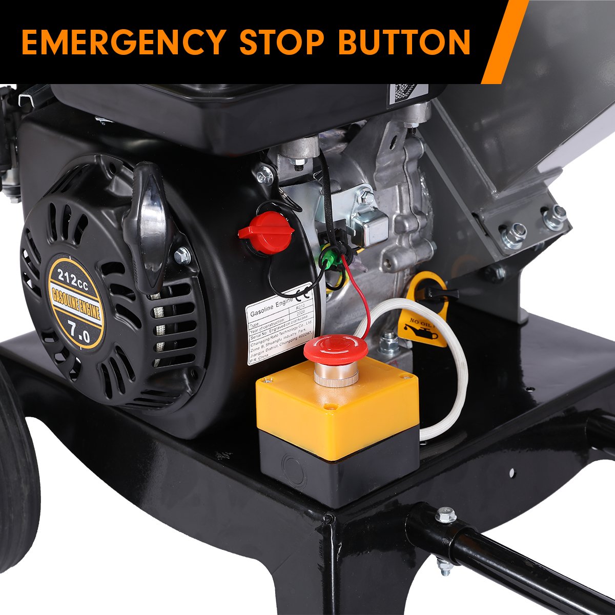 Ducar 7hp Wood Chipper Shredder Mulcher Grinder Petrol Silver 10