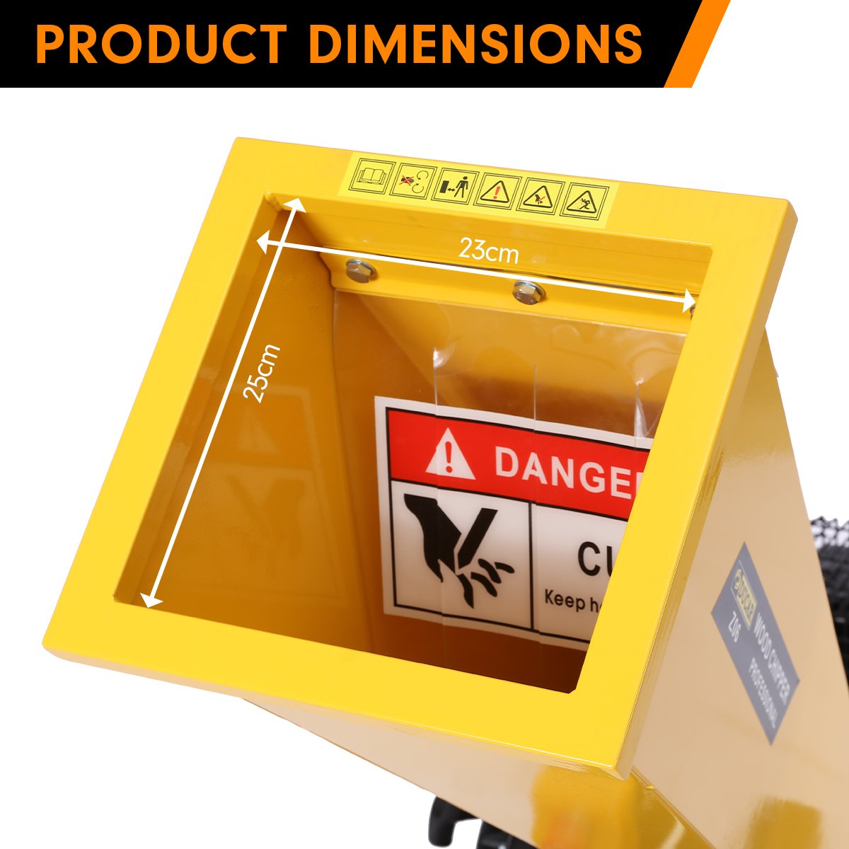 Ducar 7hp Wood Chipper Shredder Mulcher Grinder Petrol Yellow 4