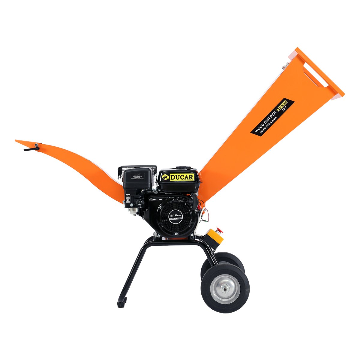 Ducar 7hp Wood Chipper Shredder Mulcher Grinder Petrol Orange 3