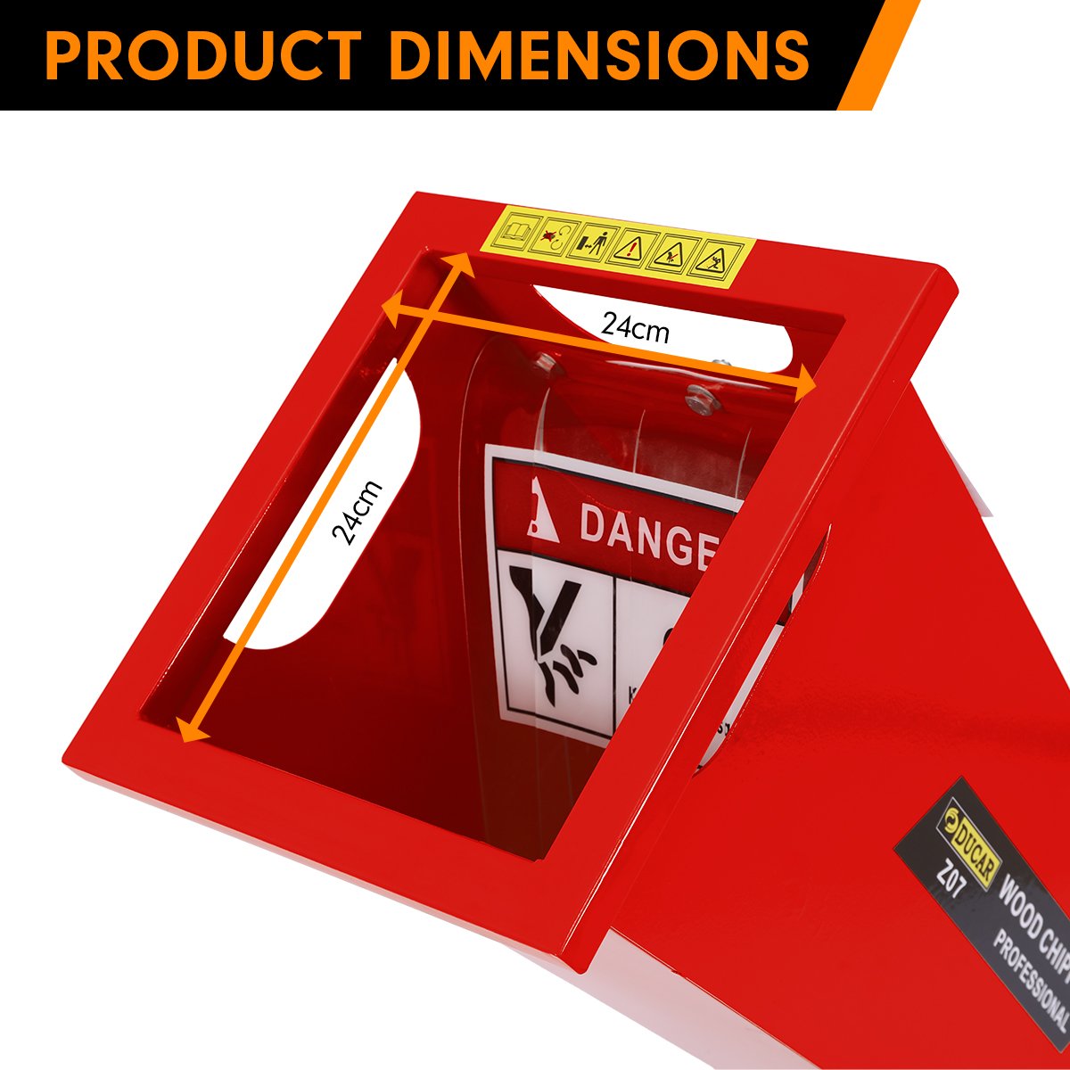 Ducar 7hp Wood Chipper Shredder Mulcher Grinder Petrol Red 5