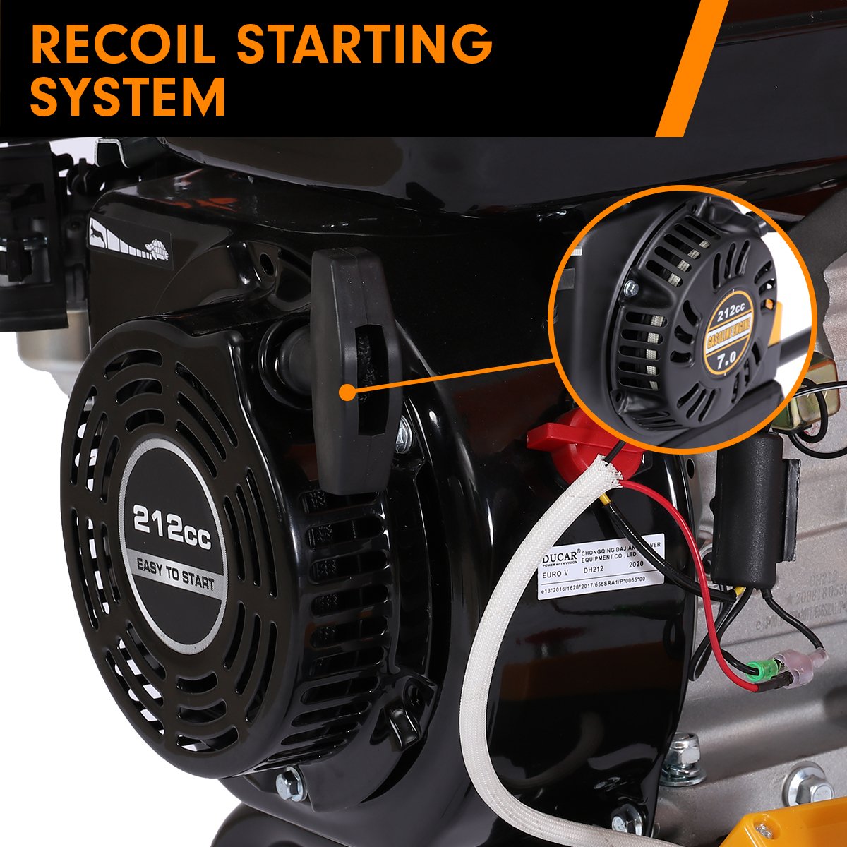 Ducar 7hp Wood Chipper Shredder Mulcher Grinder Petrol Red 11