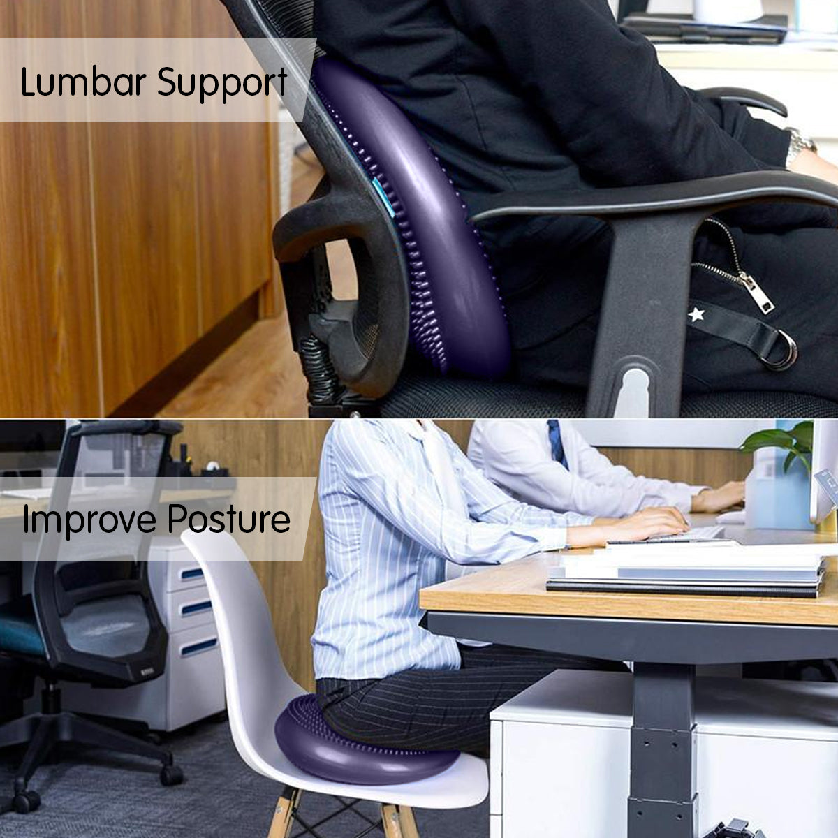 Powertrain Yoga Stability Disc w/ Pump Home Gym Pilate Balance Trainer - Purple 8