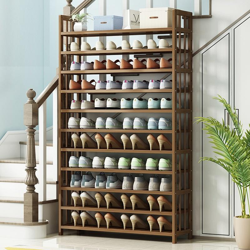 6 Tier Tower Bamboo Wooden Shoe Rack Corner Shelf Stand Storage Organizer 4
