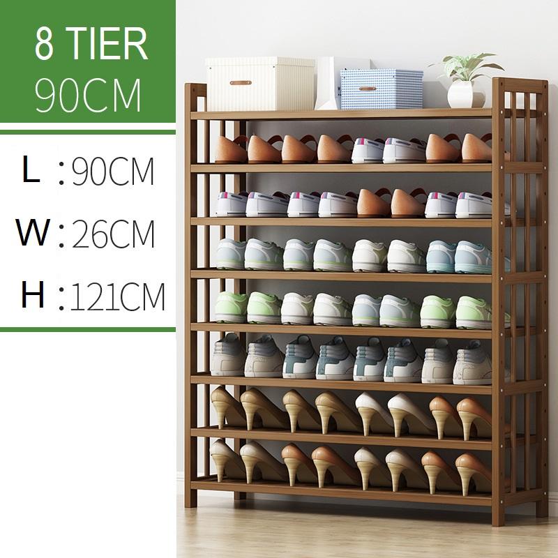 8 Tier Tower Bamboo Wooden Shoe Rack Corner Shelf Stand Storage Organizer 3
