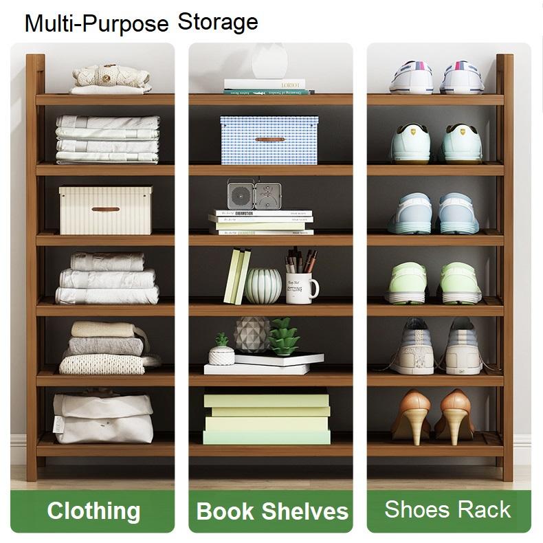 8 Tier Tower Bamboo Wooden Shoe Rack Corner Shelf Stand Storage Organizer 4