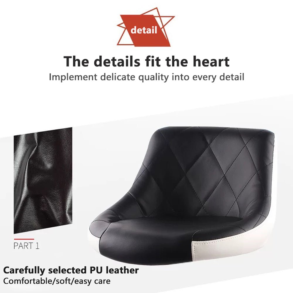 Bar Stools Kitchen Bar Stool Leather Barstools Swivel Gas Lift Counter Chairs x2 BS8403 White 3