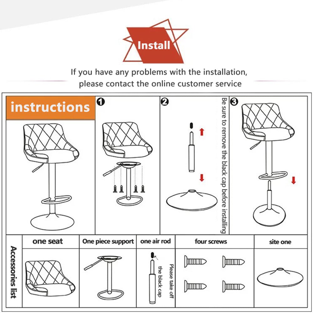 Bar Stools Kitchen Bar Stool Leather Barstools Swivel Gas Lift Counter Chairs x2 BS8403 White 7