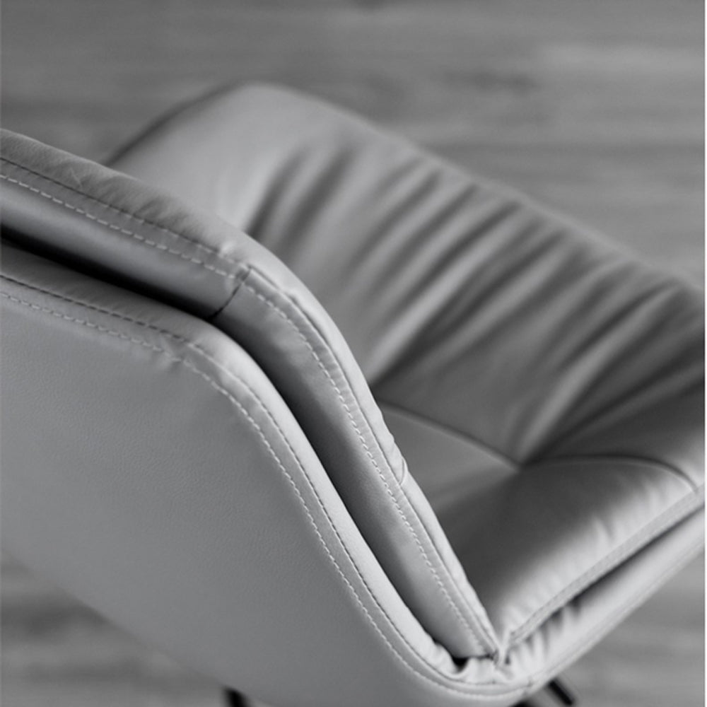 Bar Stools Kitchen Bar Stool Leather Barstools Swivel Gas Lift Counter Chairs x2 BS8406 Grey 5