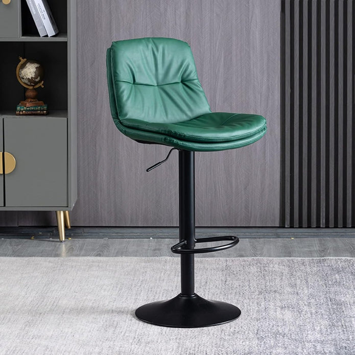 SERENITà Bar Stools Kitchen Bar Stool Leather Barstools Swivel Gas Lift Counter Chairs BS8406 Green 3