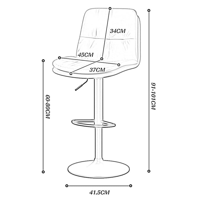 SERENITà Bar Stools Kitchen Bar Stool Leather Barstools Swivel Gas Lift Counter Chairs BS8406 Green 5