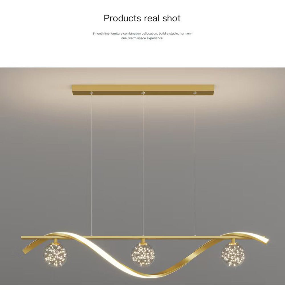 Luxury Hand Blown Glass LED Pendant Light 100cm Adjustable 3 Color Dimmable Remote Control for Dining Bar Living Room 4