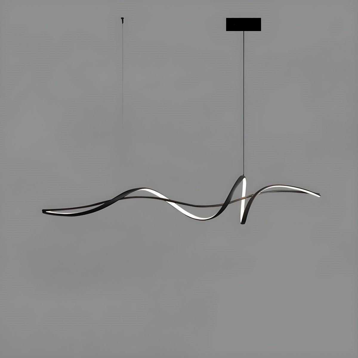 BAMDECOR A036 Modern LED Linear Pendant Lights with Dimmable LED and Adjustable Hanging Length 160cm -Black 3