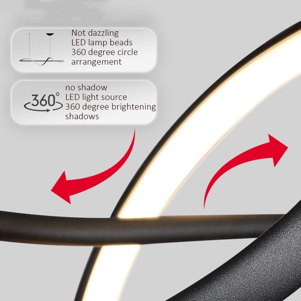 BAMDECOR A036 Modern LED Linear Pendant Lights with Dimmable LED and Adjustable Hanging Length 160cm -Black 7