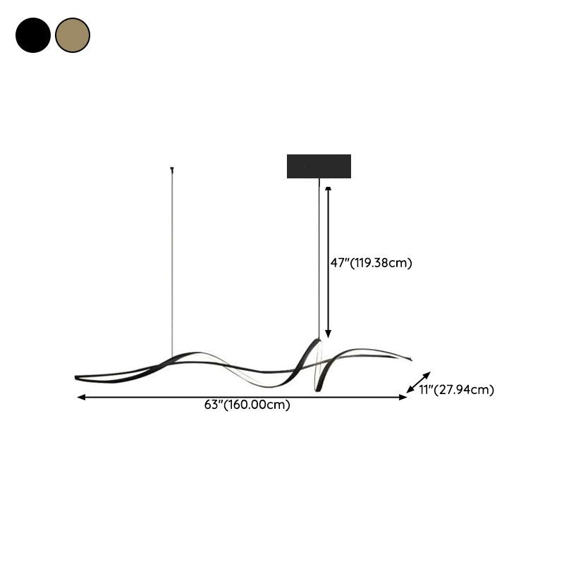 BAMDECOR A036 Modern LED Linear Pendant Lights with Dimmable LED and Adjustable Hanging Length 160cm -Black 9