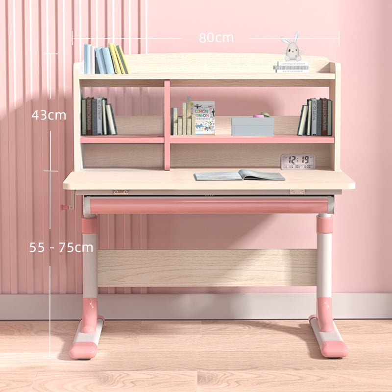 Height Adjustable Children Kids Ergonomic Study Desk 80cm Pink AU 3