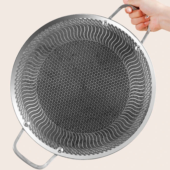 Honeycomb Non-Stick Grill Skewer Plate, 316 Stainless Steel, Portable Barbecue Grill with Handle, Universal Induction Cooktop Compatible, Round Shape, Outdoor Camping BBQ Accessory 4