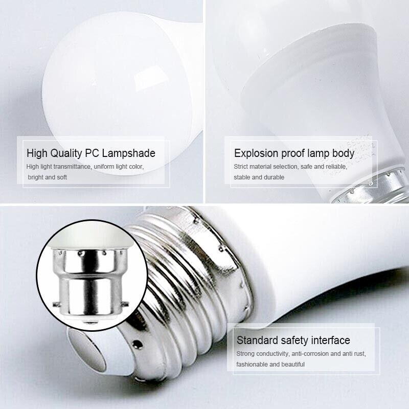 5 PCS 220V 15W  NEW LED Radar Sensor Motion Bulb E27 B22 Smart Security Light Lamp Globe Bulb 3