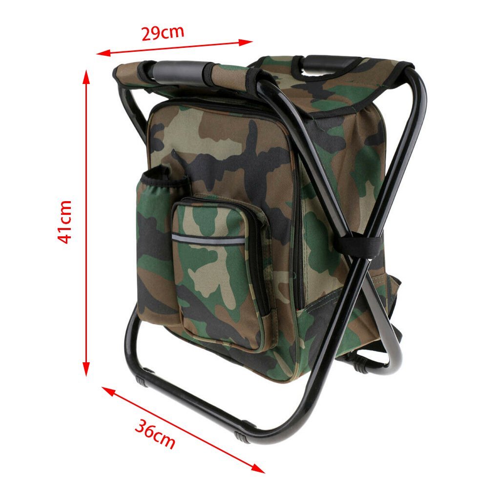 Portable Folding Backpack Chair Camping Stool Cooler Bag Rucksack Beach Fishing 150kg load comb 4