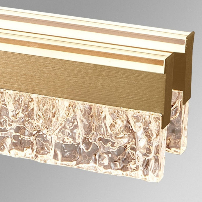 BAMDECOR A122 Nordic Long Dual Linear Dimmable Acrylic Kitchen Dining Table Pendant Light Minimalist Modern Lighting (Gold) 5