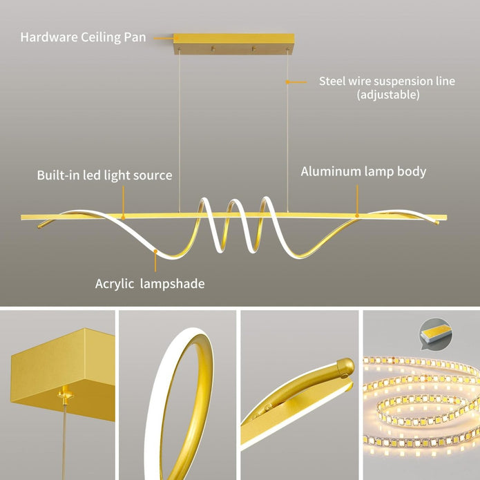 BAMDECOR A202 Modern LED Linear Pendant Lights with Dimmable LED  160cm 5